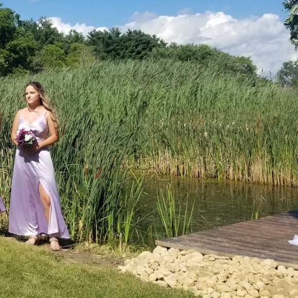 Bridesmaids dress wore once
It is altered to ankle length, size 2 - Picture 3 of 3